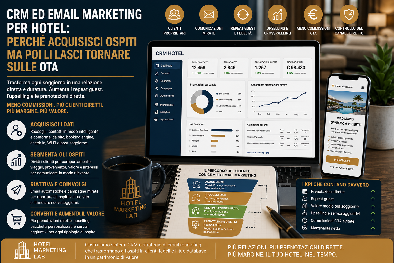 CRM ed Email Marketing per Hotel: perché acquisisci ospiti ma poi li lasci tornare sulle OTA