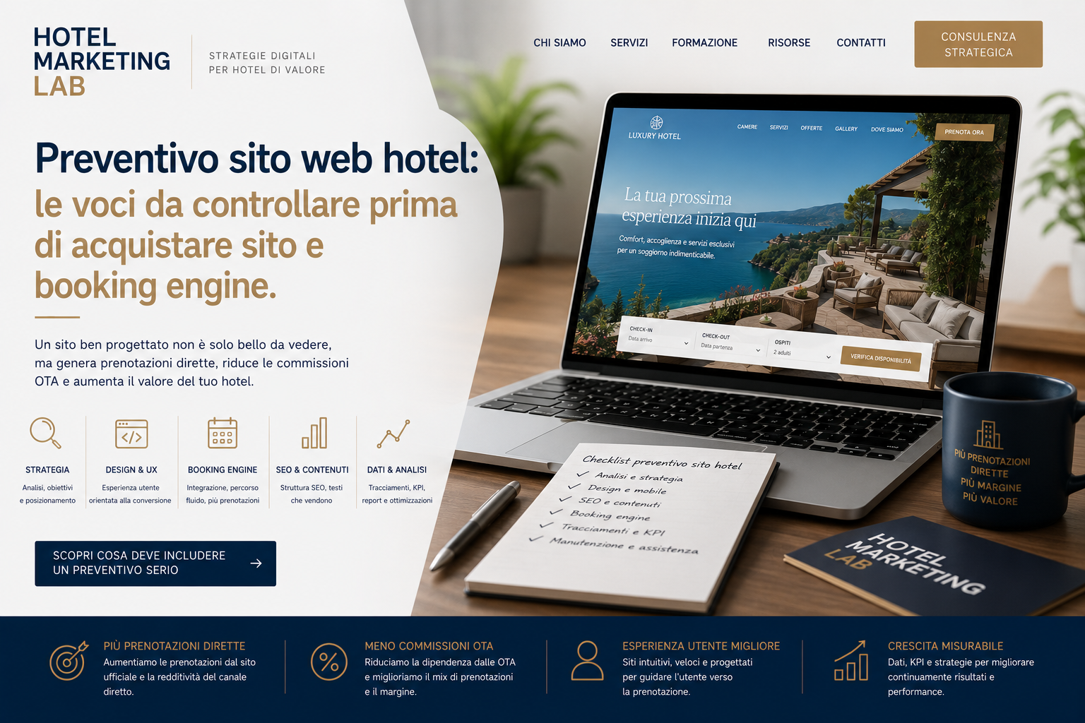 Preventivo sito web hotel: le voci da controllare prima di acquistare sito e booking engine