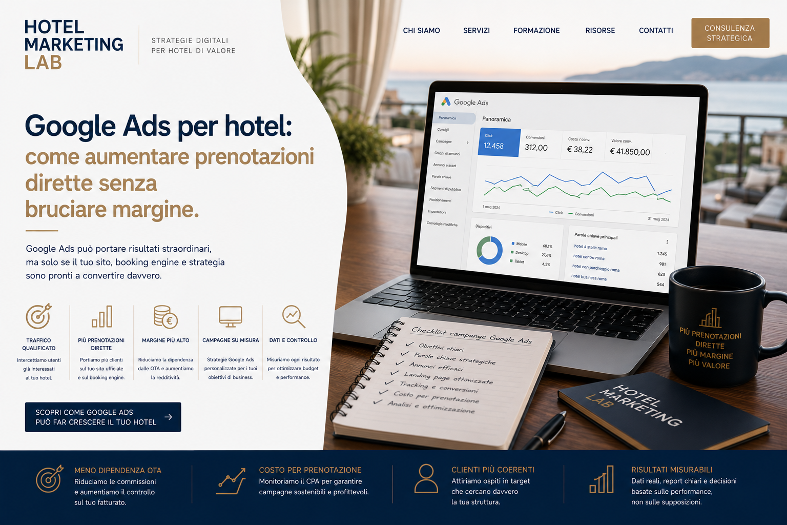 Google Ads per hotel: come aumentare prenotazioni dirette senza bruciare margine