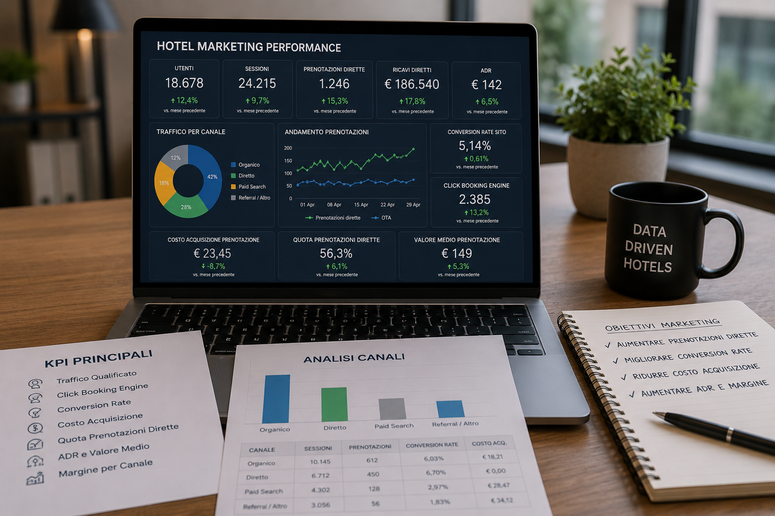 Marketing Hotel Misurabile: i KPI che dicono se sito, booking engine e campagne stanno davvero producendo margine